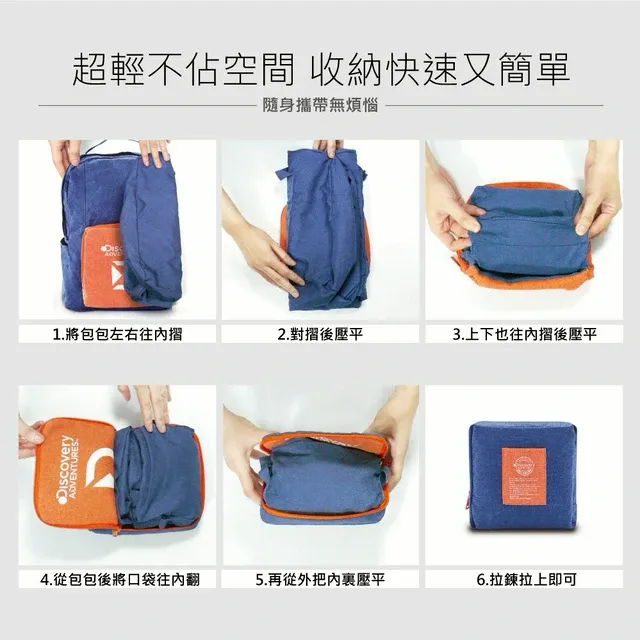 【Discovery Adventures】便攜行李箱雙肩包|可折疊收納 大容量設計-藍色|後背包・後背包推薦