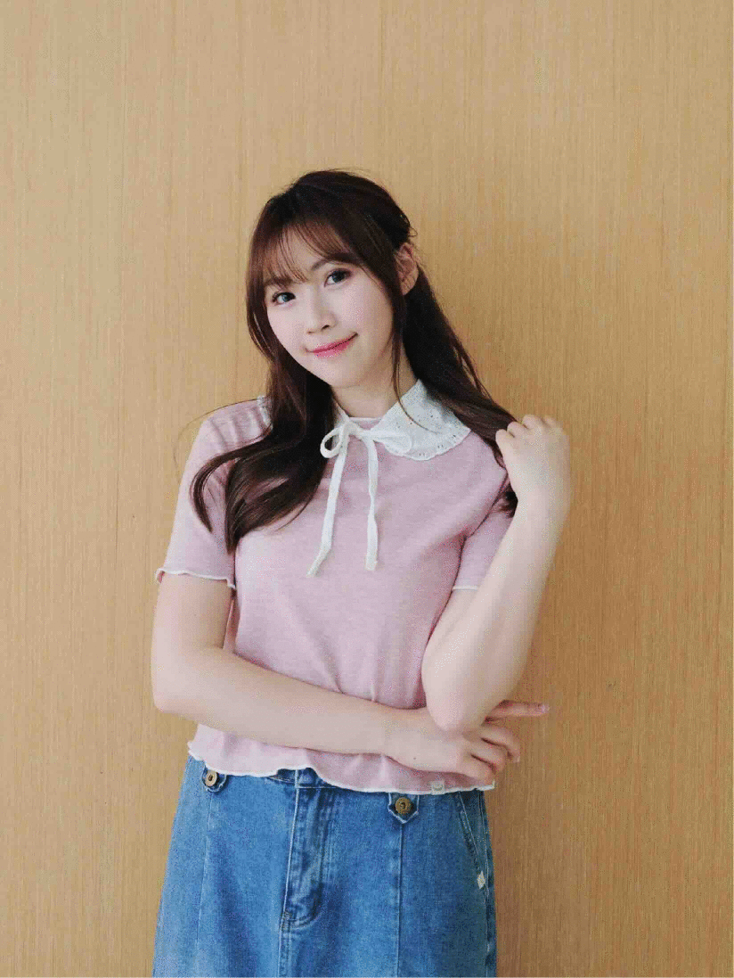 七色 / 麻糬感滾邊短袖上衣 / Mochi-Feel Lettuce Edge Short Sleeve Top