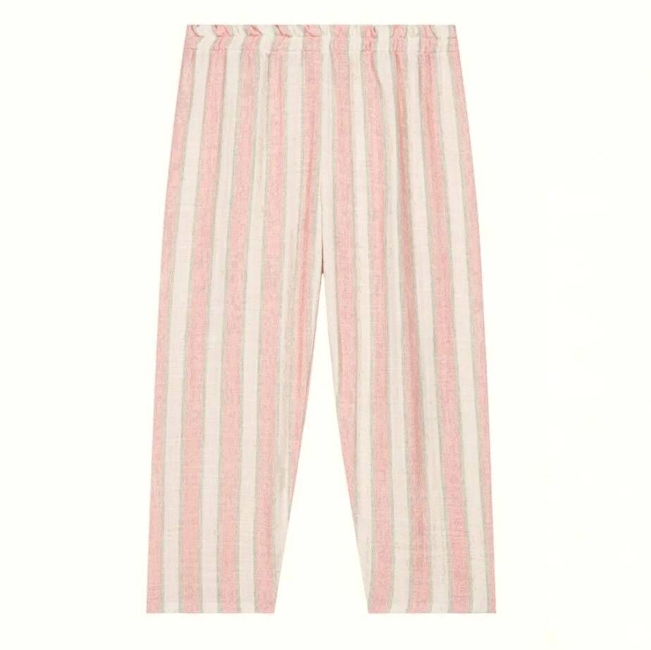 STUDIO BOHEME 草莓開心果條紋後釦口袋長褲 PANTALON COUSIN - RAYURES FRAISE PISTACHE