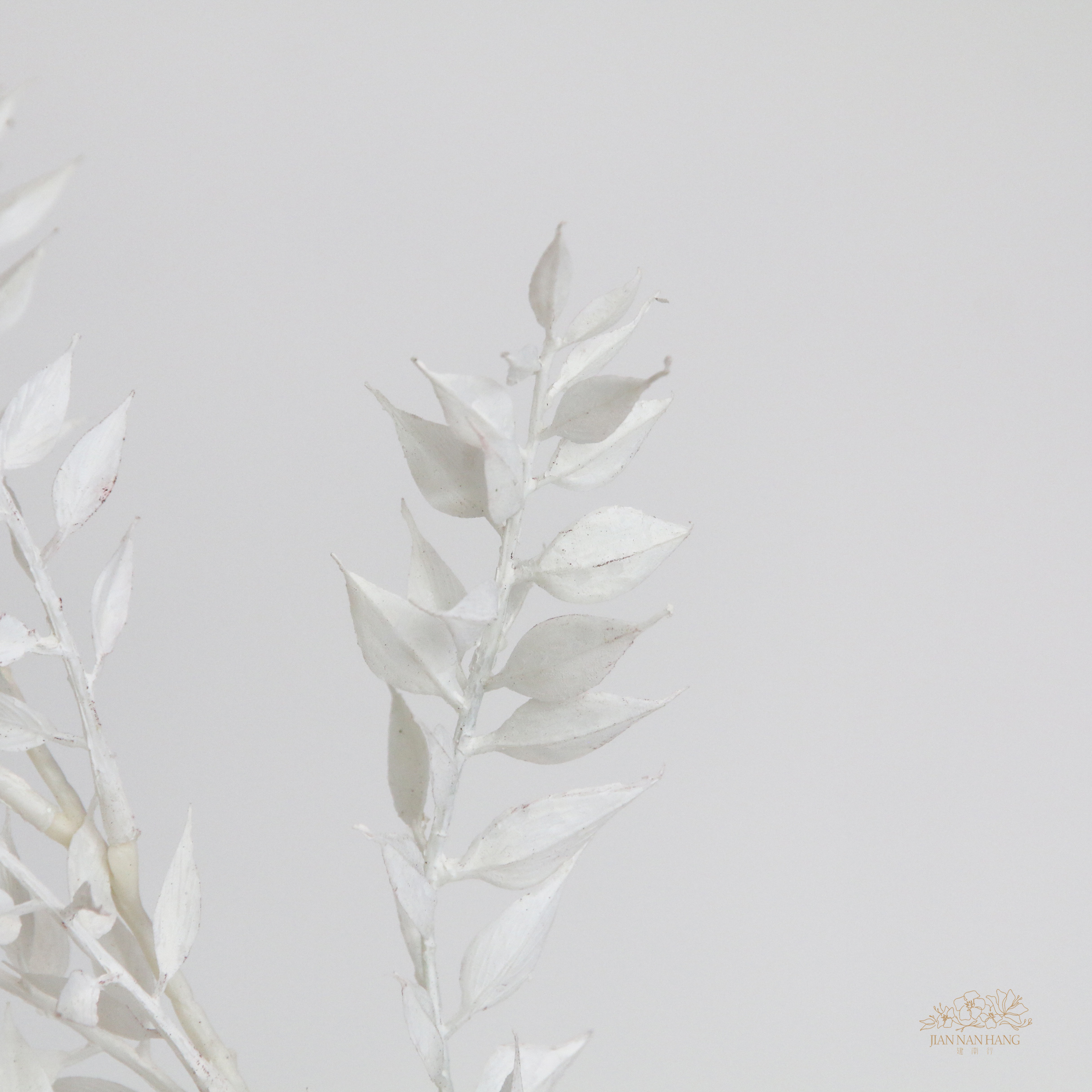 人造葉 樺木葉長枝 白