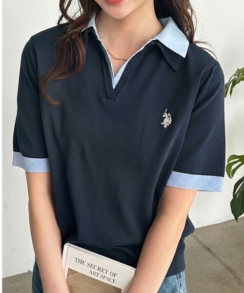 <日本限定🇯🇵> U.S. POLO ASSN.  襯衫領 疊層針織短袖上衣 Polo 3色