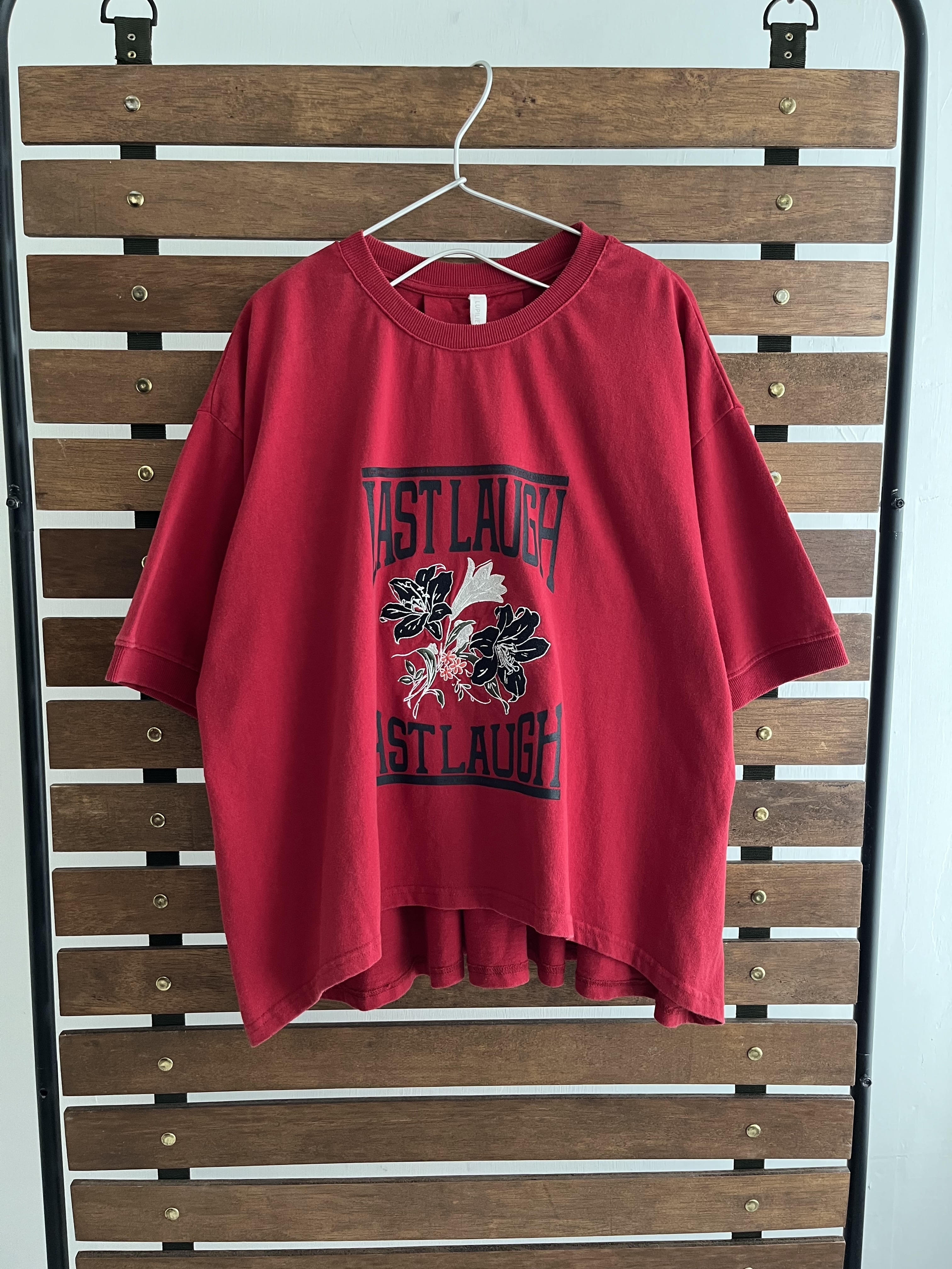 LUPILIEN西瓜紅色刺繡花花🌼top