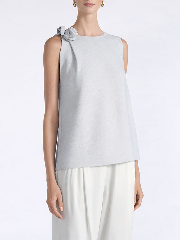 LIVIANA CONTI  立體玫瑰花裝飾背心(淺灰)