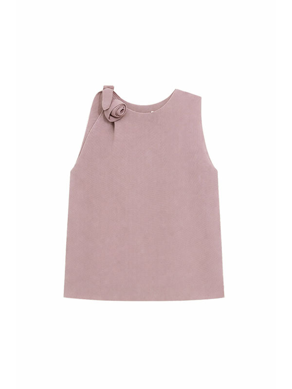 LIVIANA CONTI  立體玫瑰花裝飾背心(粉膚)