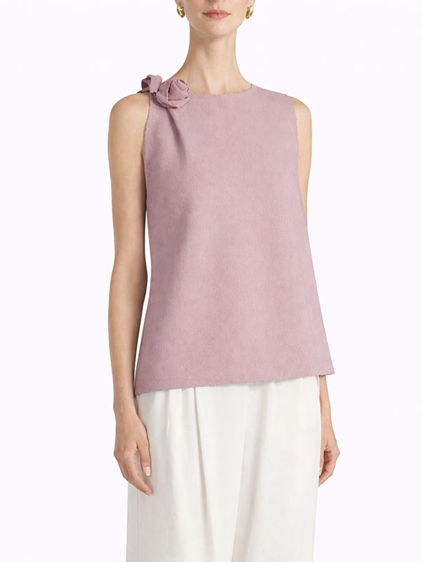 LIVIANA CONTI  立體玫瑰花裝飾背心(粉膚)