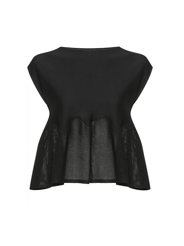 LIVIANA CONTI  下擺波浪紋針織上衣(黑)