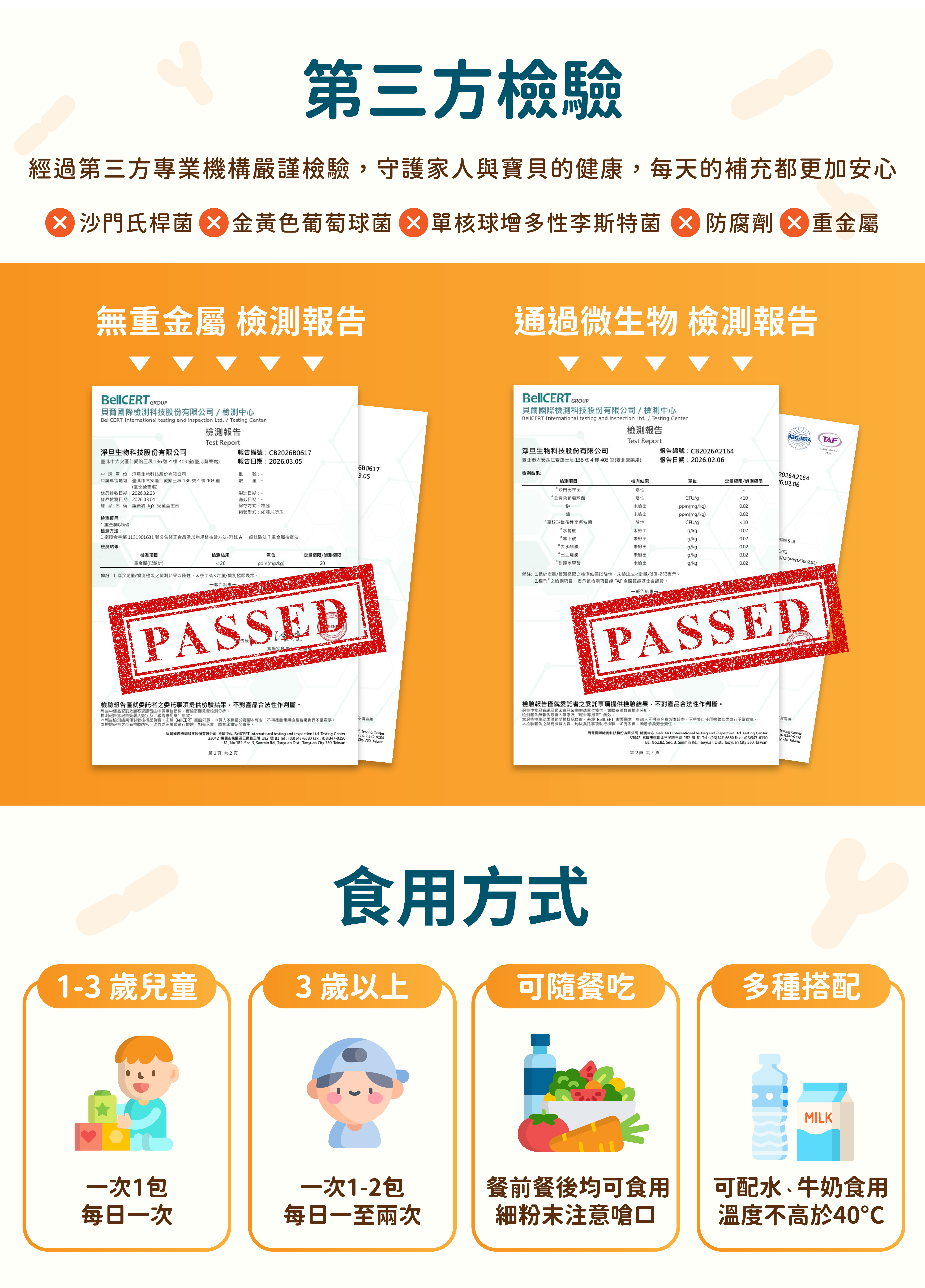 第三方專業機構嚴謹檢驗,守護家人與寶貝的健康