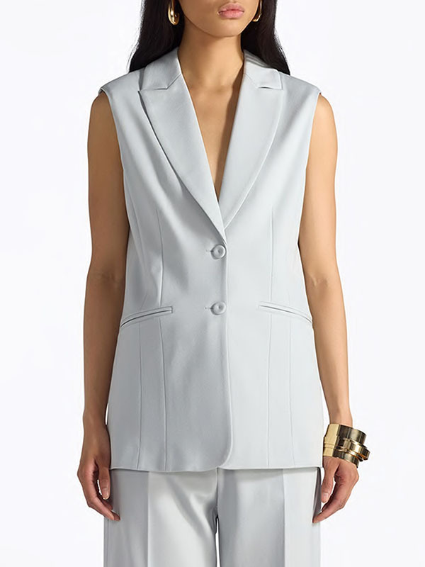 LIVIANA CONTI  單排扣修身剪裁背心