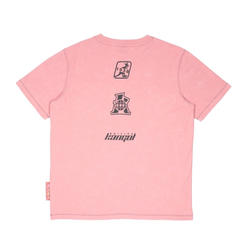 【Kangol】中性落肩夜光圖T｜落肩版型 夜光設計-粉色