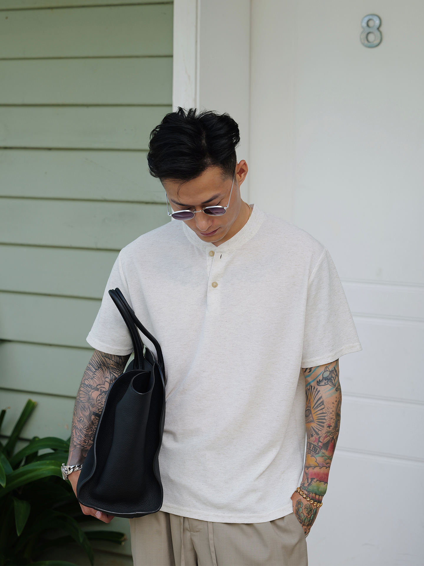 Unbent 26 S/S 亞麻亨利領短袖