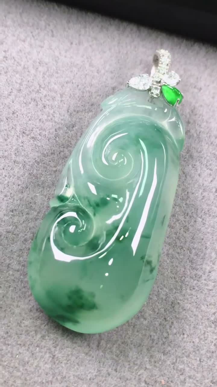 翡翠如意,天然翡翠A玉, 緬甸玉, Jade, Jadeite