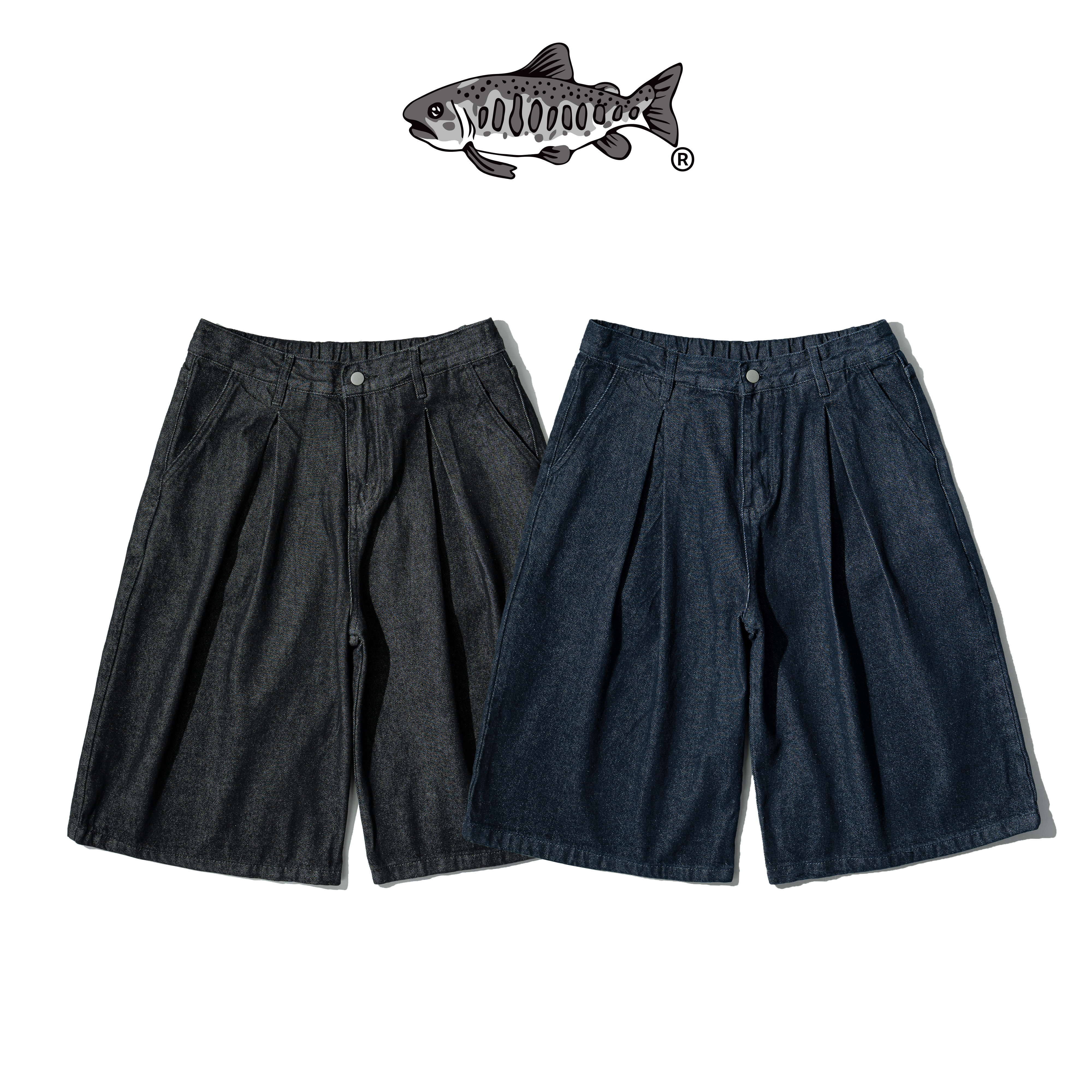 AGILITY Raw Pleated Jorts 褶線 原色牛仔 七分褲 [BD7]