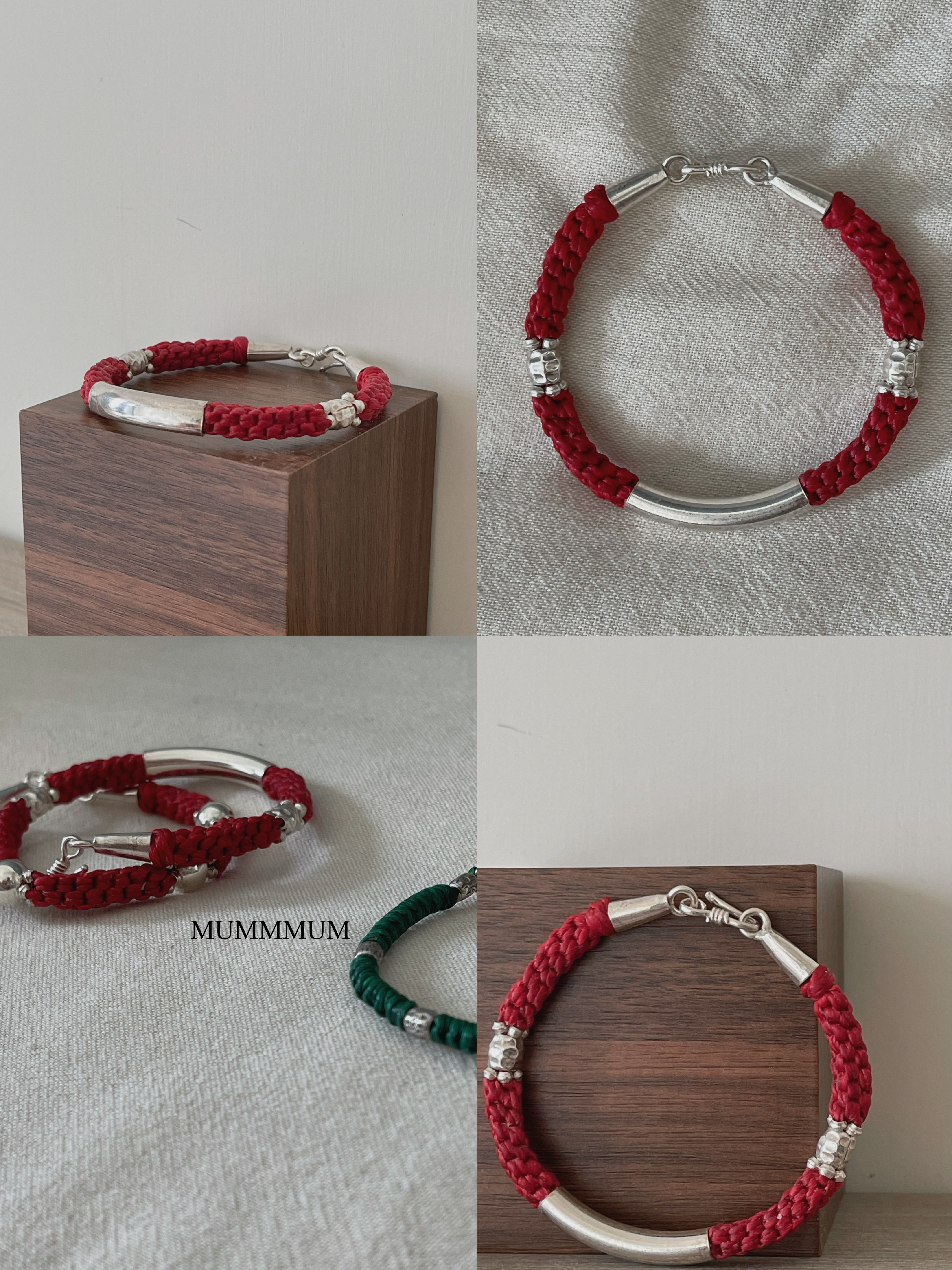 SL13325/紅色小波方型手繩