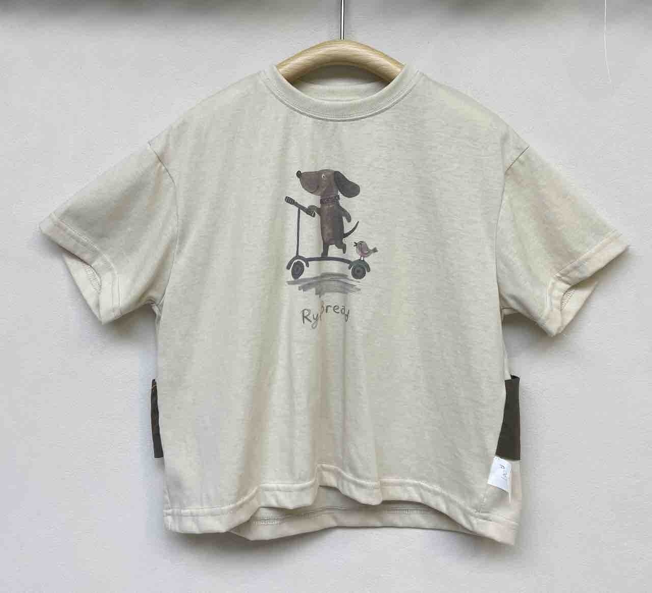 26夏 滑板小狗拼接T