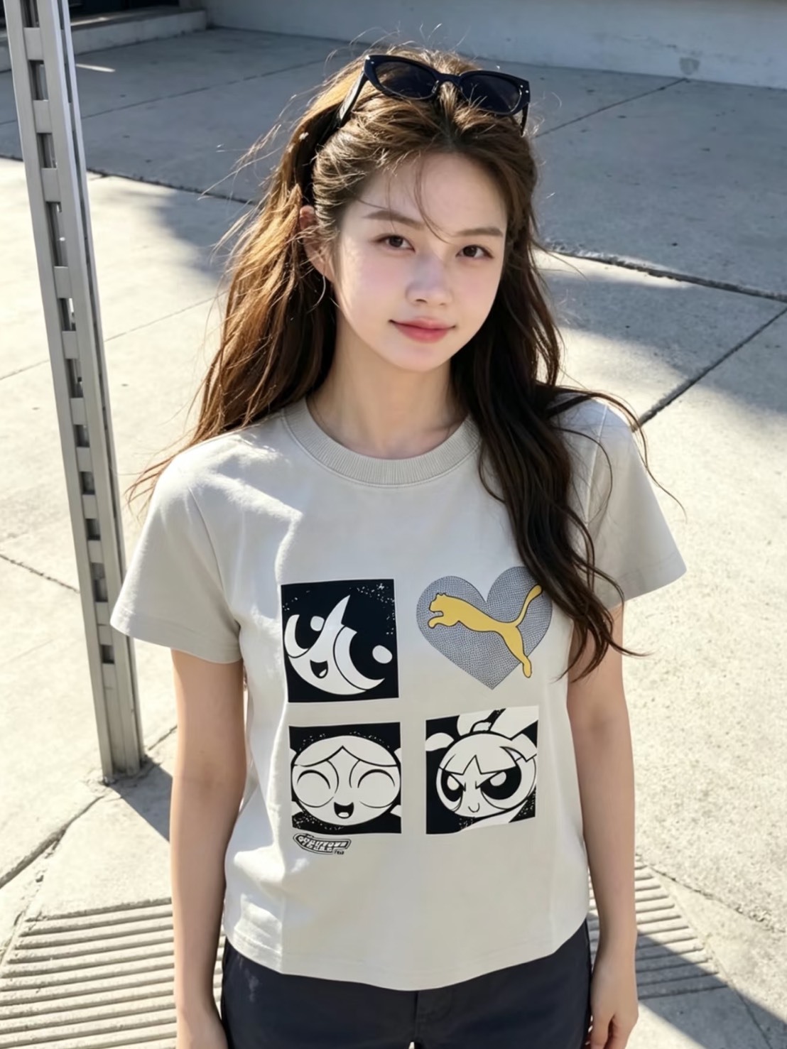 PUMA × THE POWERPUFF GIRLS 飛天小女警 聯名款 短版 T恤 女款