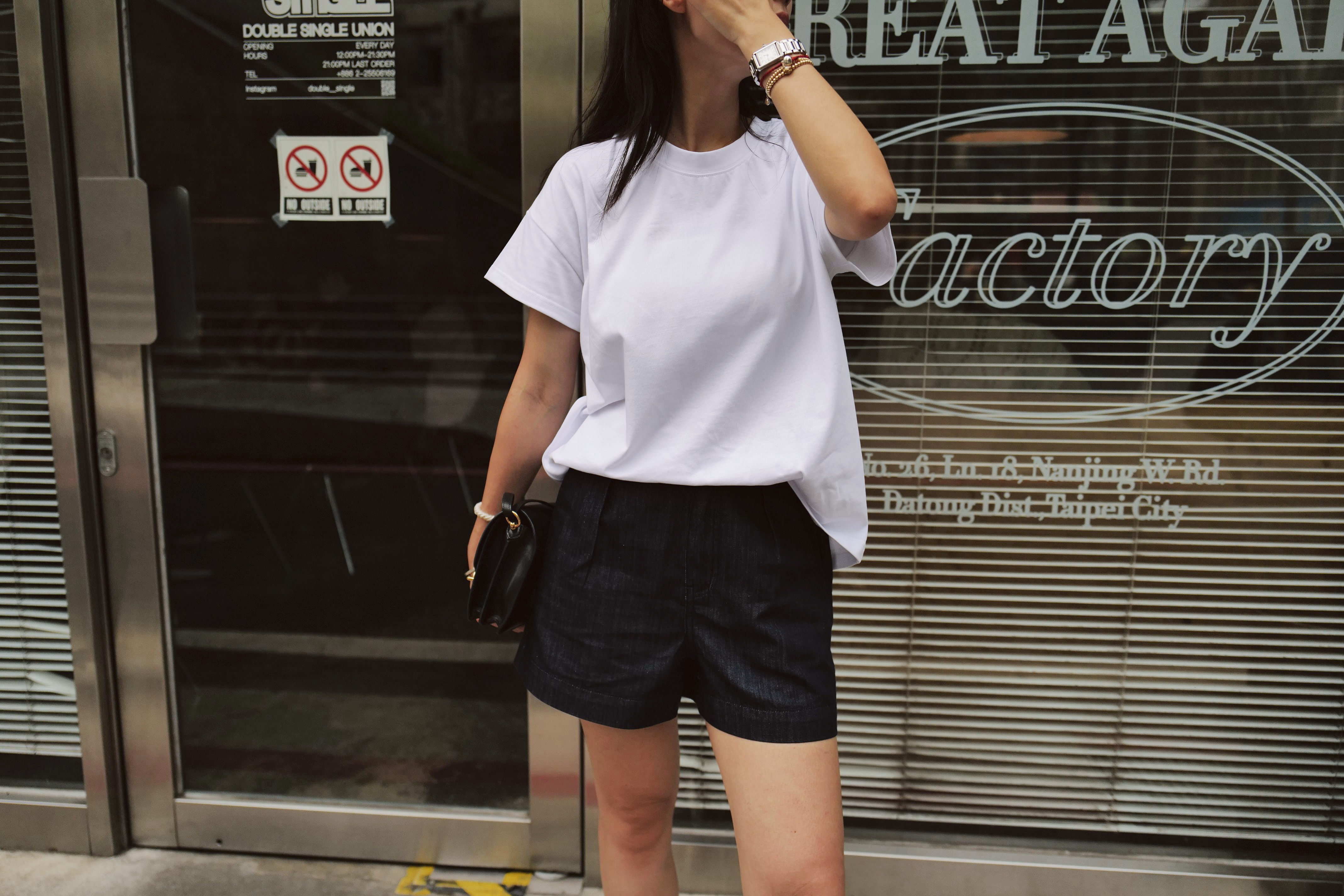 天絲棉顯瘦日常短褲-牛仔原色