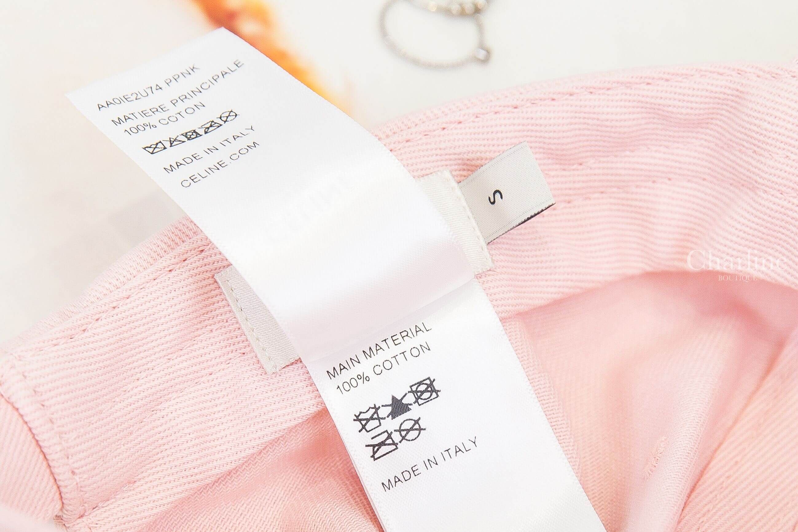 Celine Celine Richelieu Cap In Cotton Twill 淡粉色刺繡白色字母馬車棉質棒球帽-Charline Boutique 精品代購