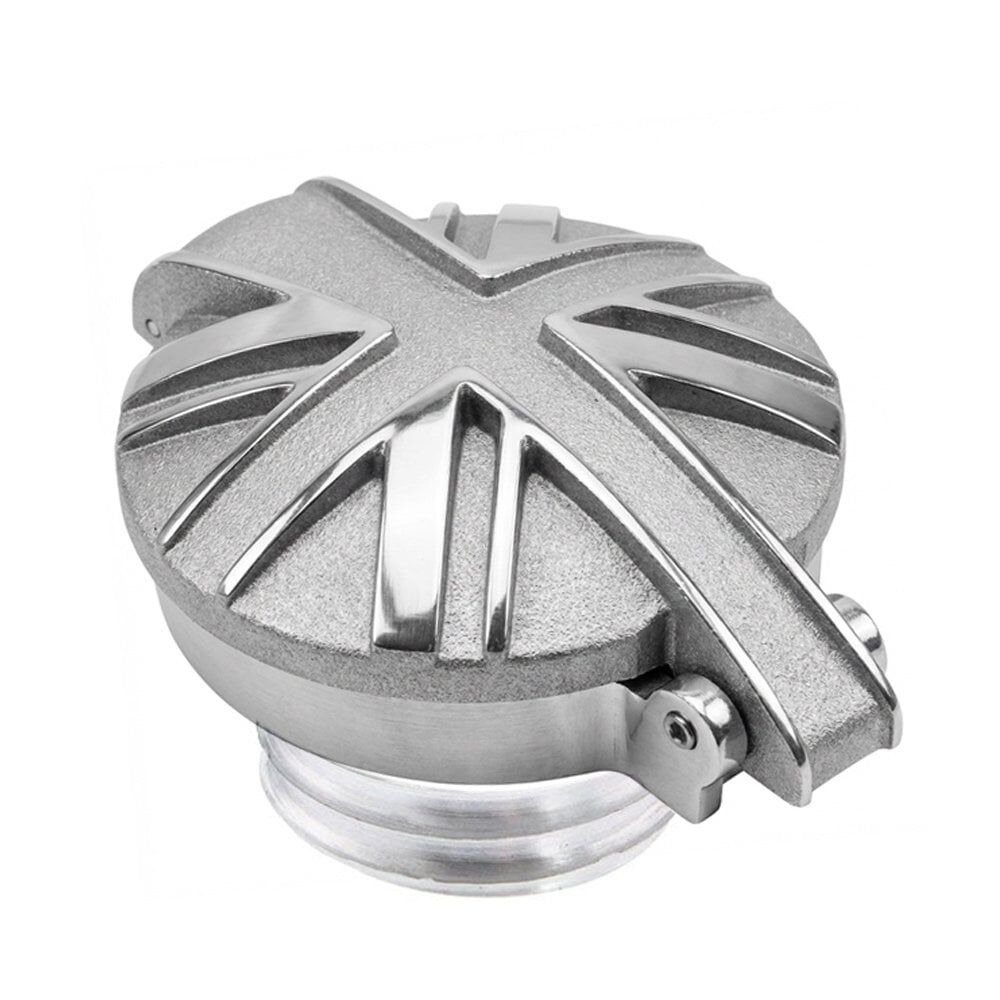 Motone 經典 Monza 可掀式 油箱蓋 英國旗 - 磨砂拋光銀