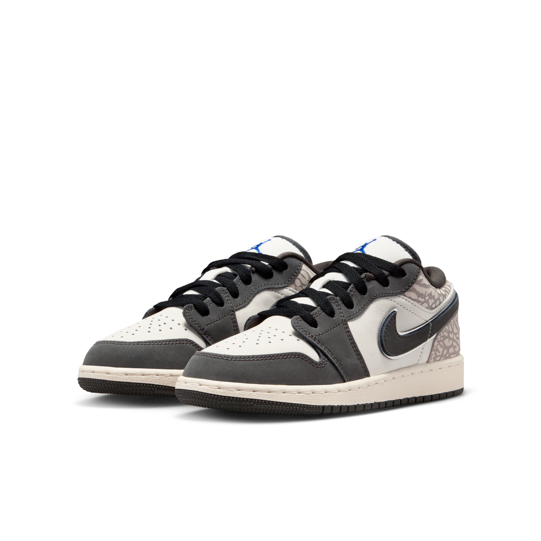 大童鞋 女生尺寸 NIKE AIR JORDAN 1 LOW GS 大象灰 爆裂紋 緩震 低筒 AJ1 休閒鞋【IU2269-100】