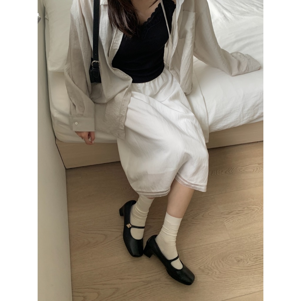 現貨 A18 白月光溫柔蕾絲七分裙 #4536