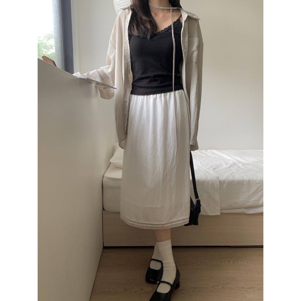 現貨 A18 白月光溫柔蕾絲七分裙 #4536