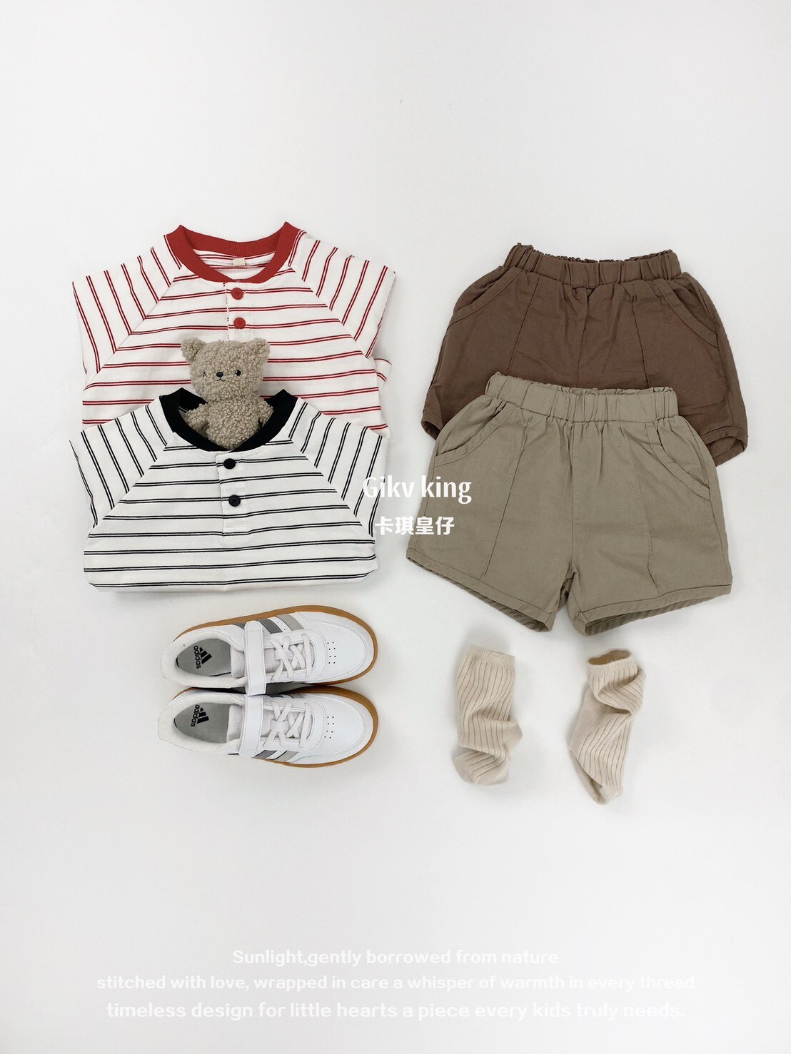 雙條紋領口滾邊撞色 POLO TEE  ꕀꕀꕀ