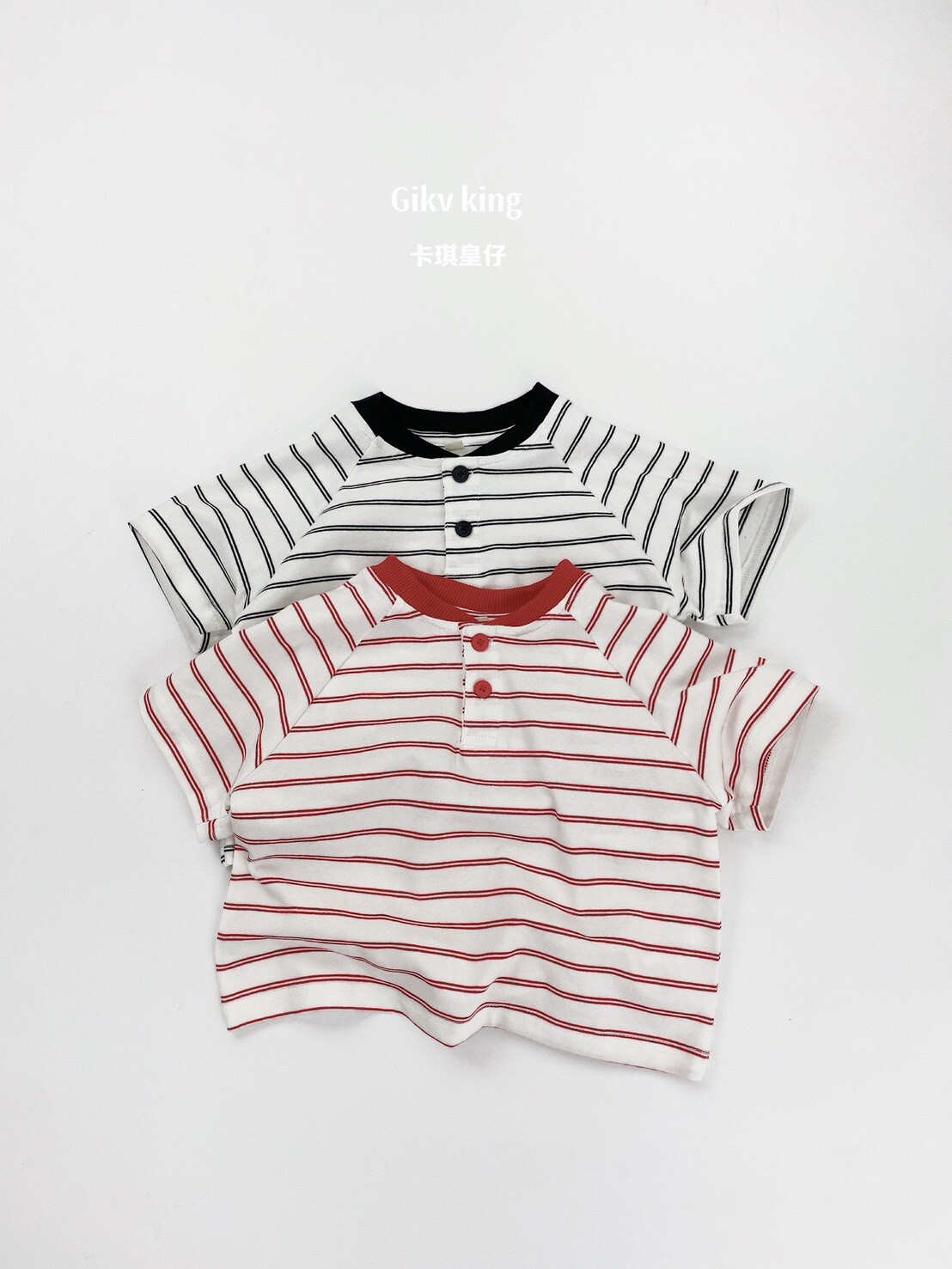 雙條紋領口滾邊撞色 POLO TEE  ꕀꕀꕀ