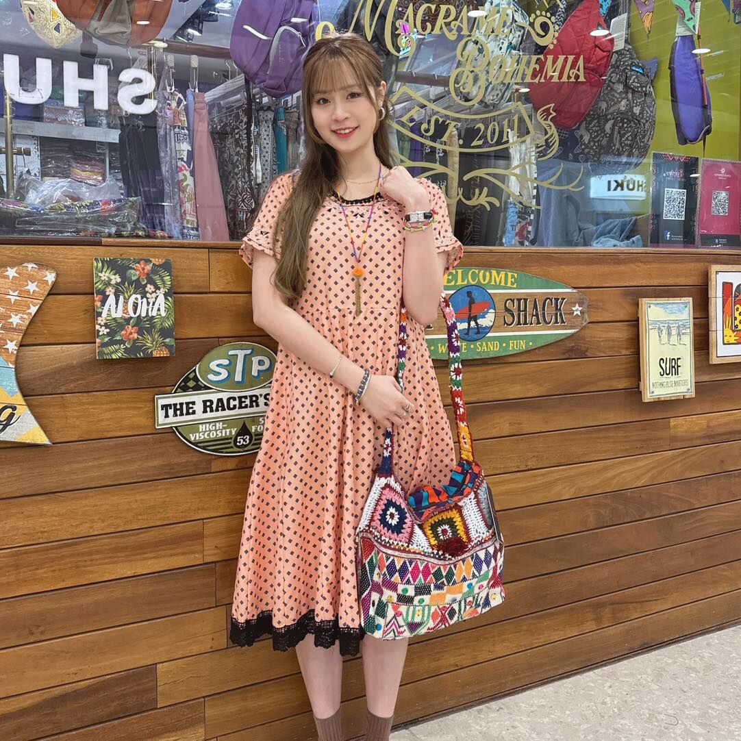 Macrame medium dress - M3511C - peach (0414)