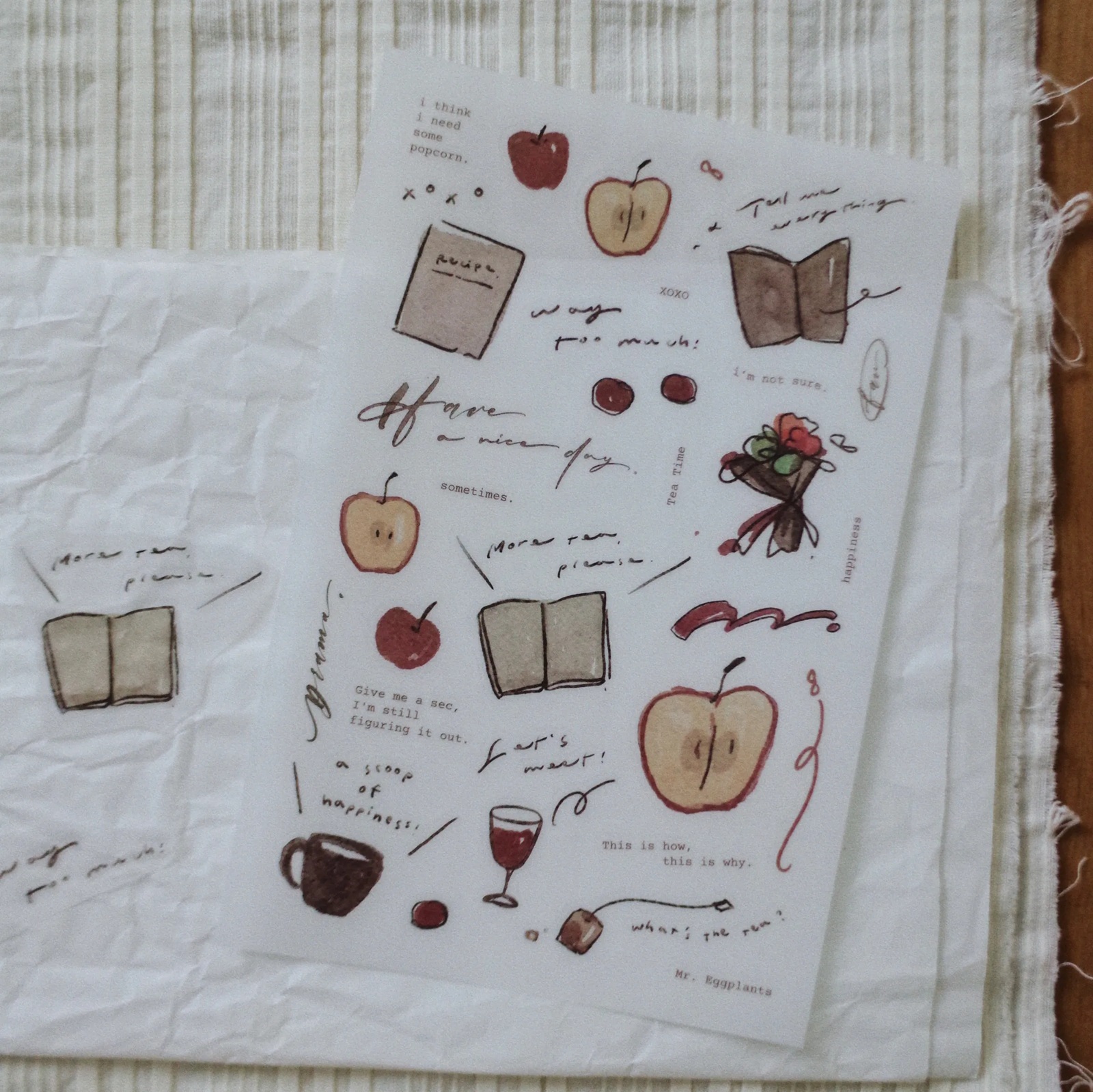 茄子先生．Tea time 轉印貼紙