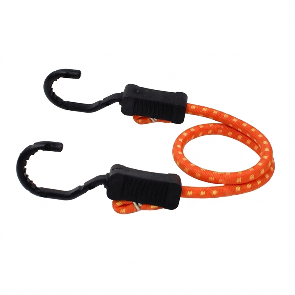 【SafeStraps】Orange Adjustable Bungee Strap (51cm/2m/3m) | Steel-Core Plastic-Coated Hook | High Load Capacity | Cargo Tie-Down