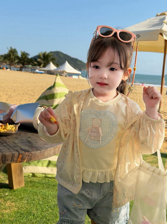 BYC04OW071AC   彩色糖果碎防曬連帽薄外套