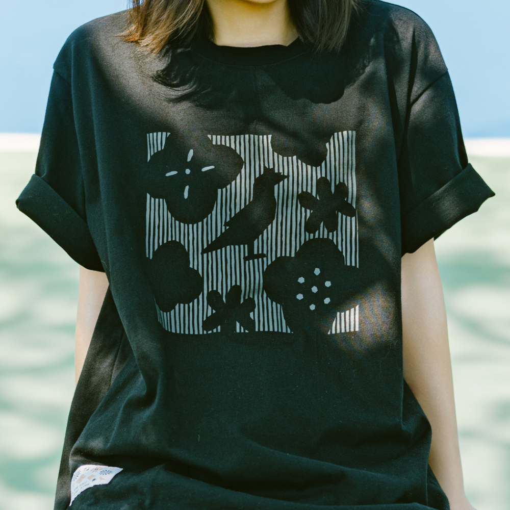 寬版絹印T恤/"I"系列/深邃黑