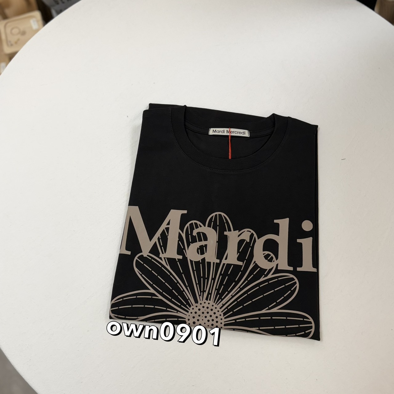 【OWN】MARDI MERCREDI 短袖 上衣 雛菊 花花 春夏 新品 厚磅 加大版 黑褐色 金高銀同款