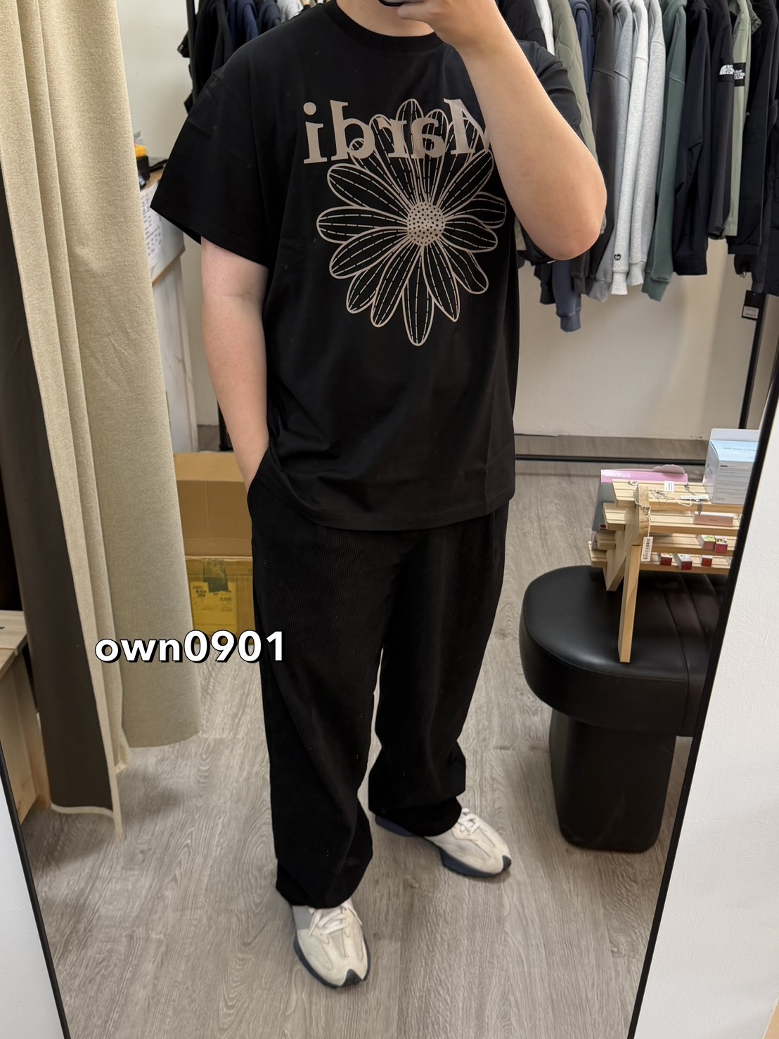 【OWN】MARDI MERCREDI 短袖 上衣 雛菊 花花 春夏 新品 厚磅 加大版 黑褐色 金高銀同款