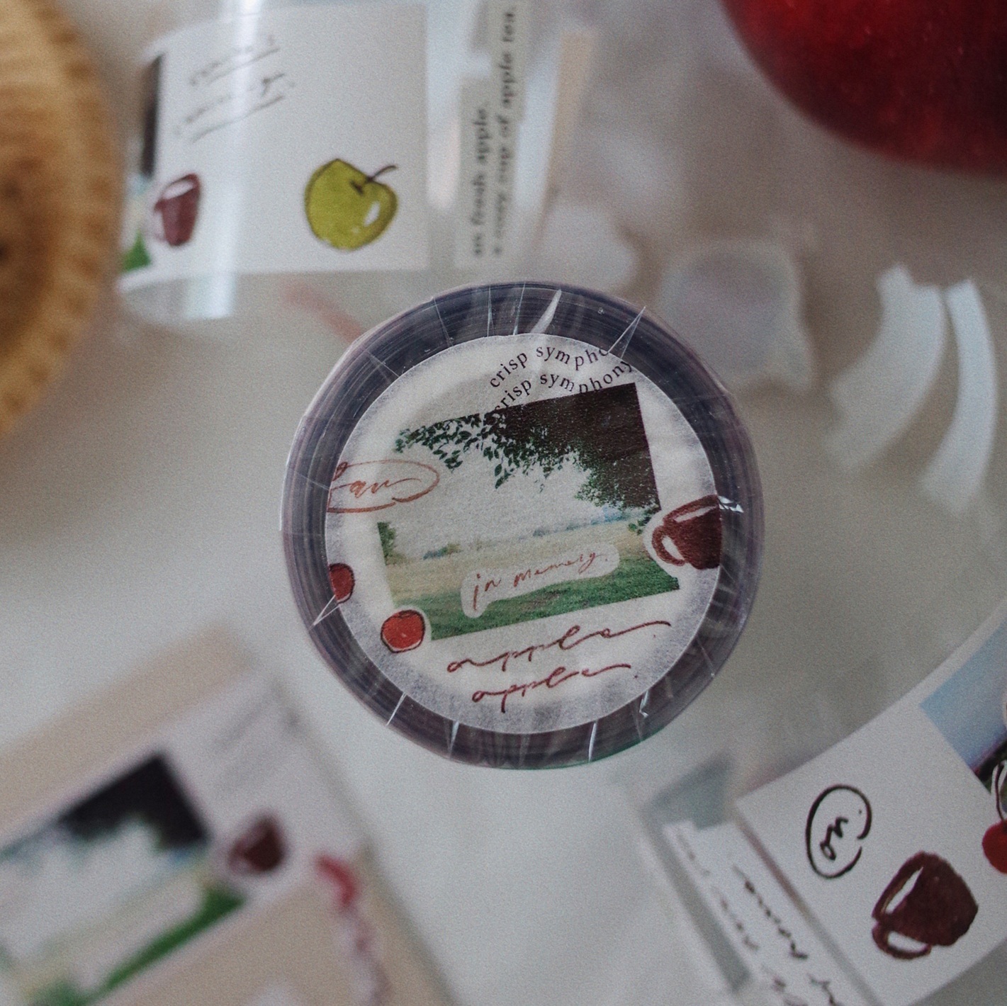 茄子先生．Apple Tea 3.5cm亮面PET膠帶 <整捲/分裝>