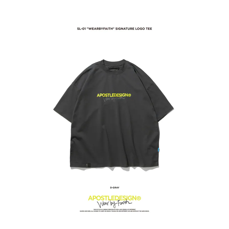SL-01 "Wearbyfaith" Signature LOGO TEE - D-Gray