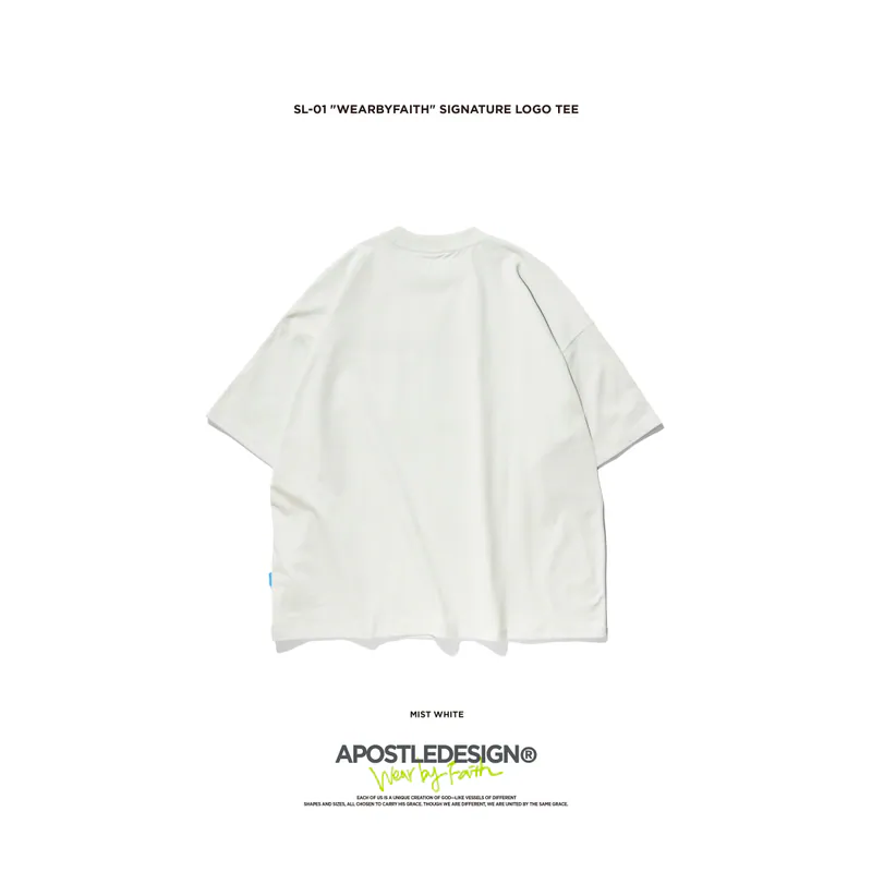 SL-01 "Wearbyfaith" Signature LOGO TEE - Mist White