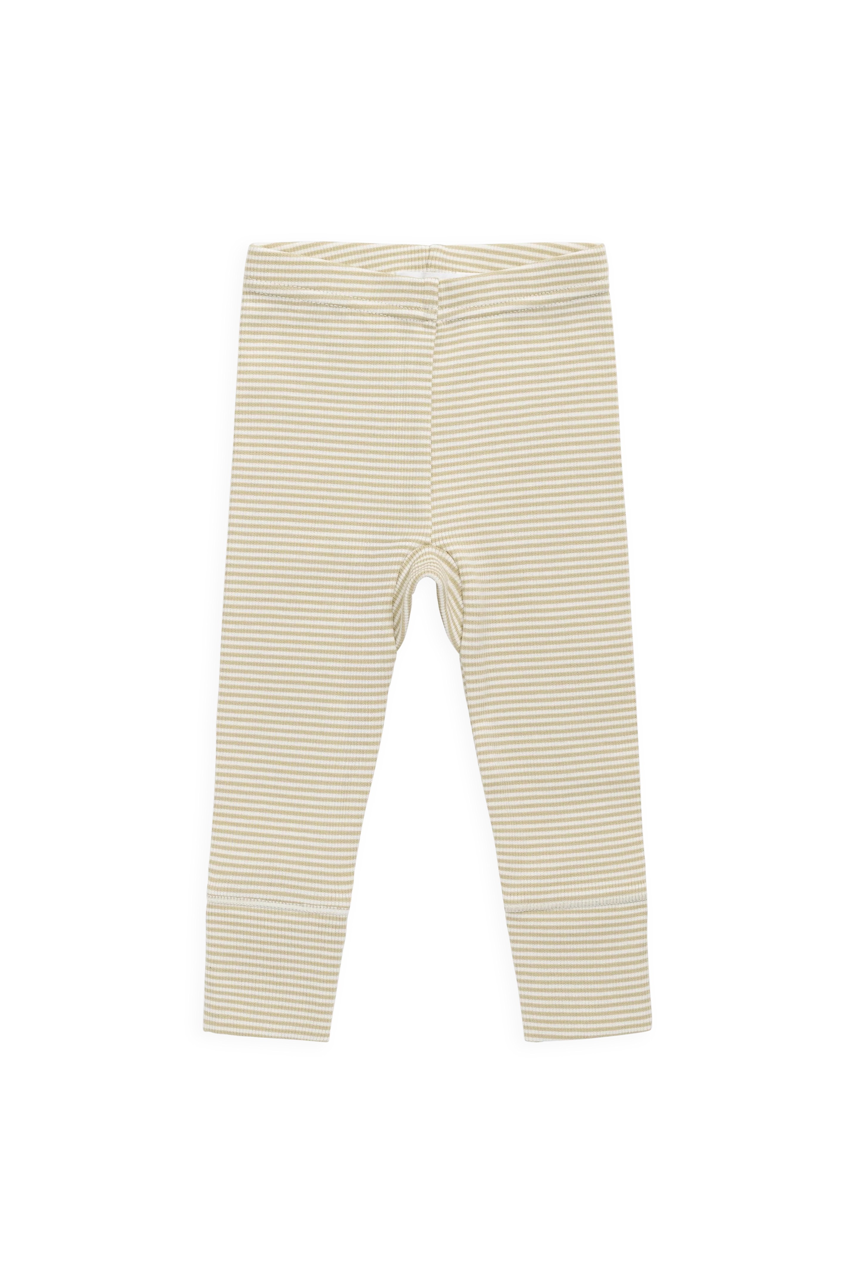 【預購】JAMIE KAY - Organic Cotton Fine Rib Wiley Legging-Petite Stripe Hay（Cloud)