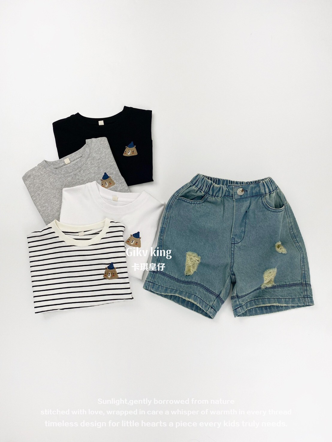 刷色刷破造型牛仔六分褲 ꕀꕀꕀ