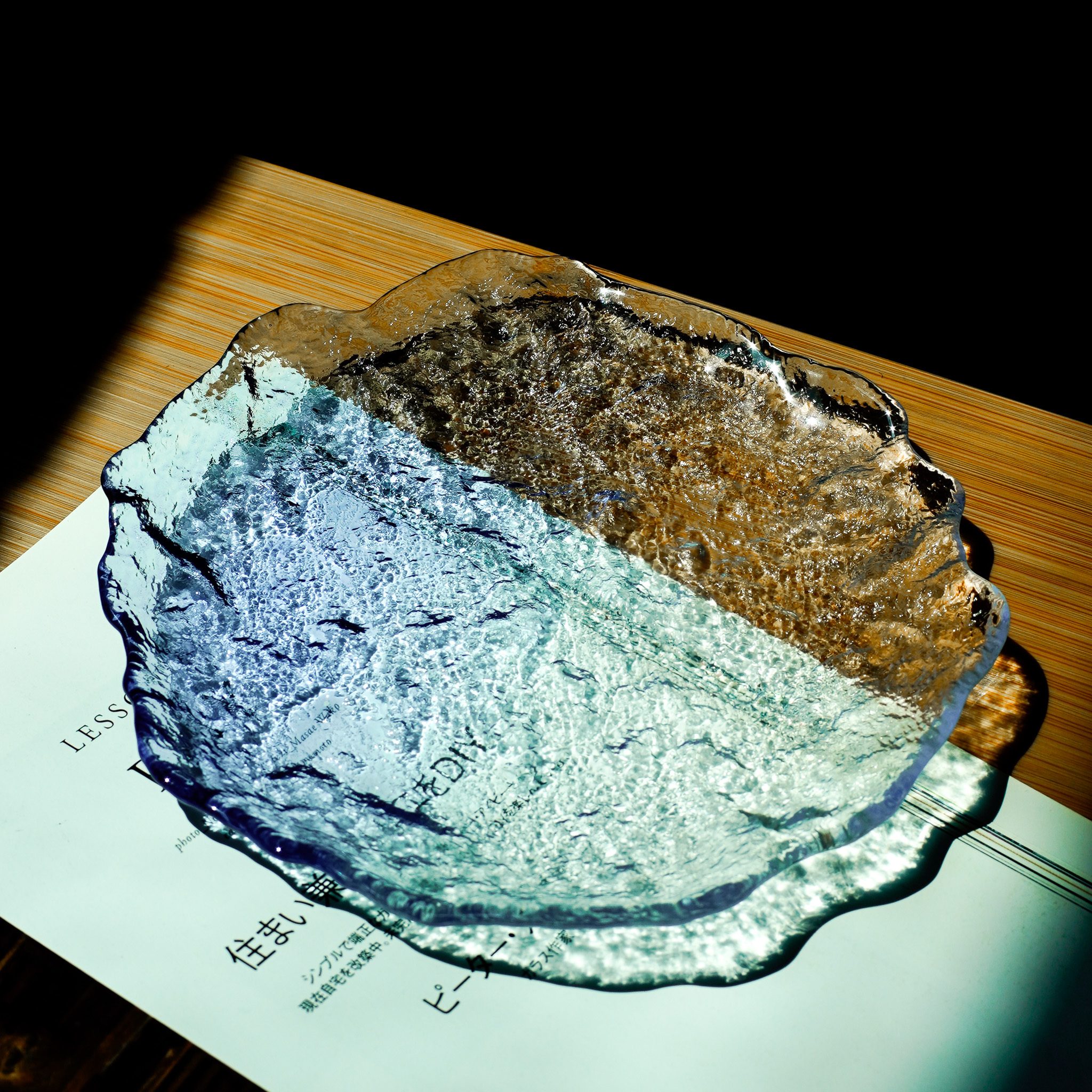 不規則漸層玻璃盤