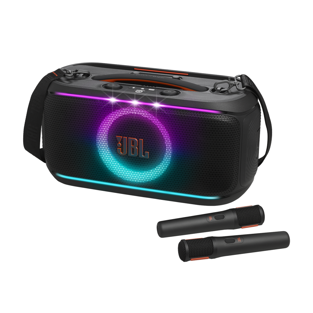 JBL Partybox on-the-go 2 可攜式派對燈光藍芽喇叭 附2支無線麥克風 台灣總代理保固【2026全新升級】