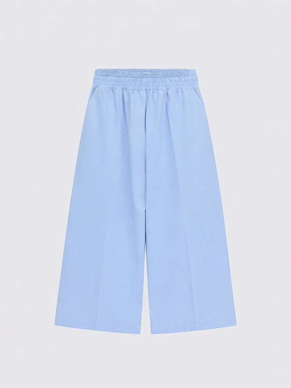 LIVIANA CONTI  彈性腰圍七分褲(天藍)