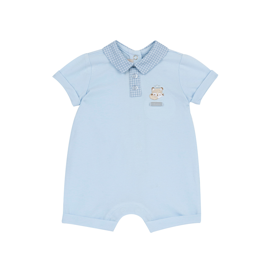 紳士小狐狸-格紋領短袖兔裝