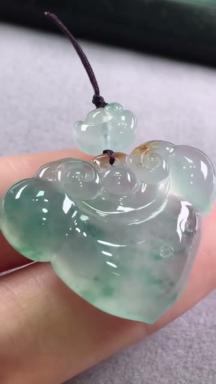 翡翠如意鎖,天然翡翠A玉, 緬甸玉, Jade, Jadeite