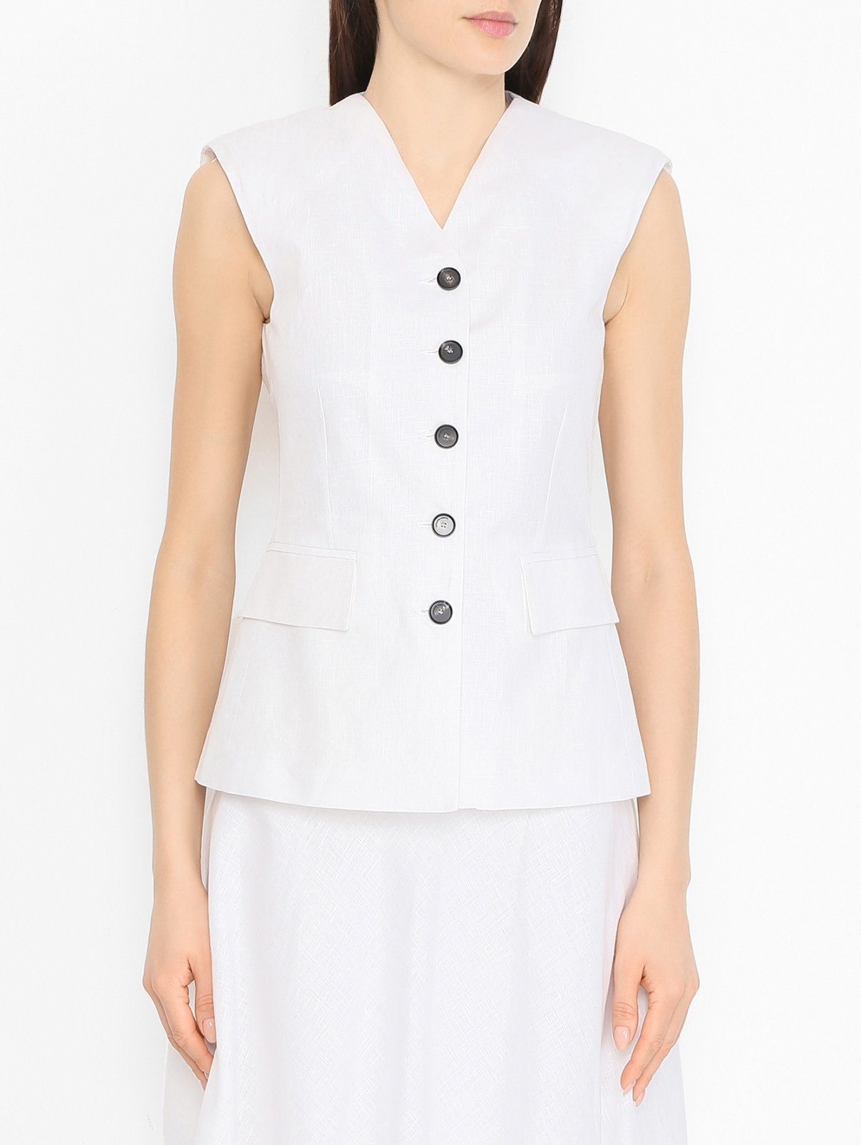 LIVIANA CONTI  亞麻羊絨混紡修身背心