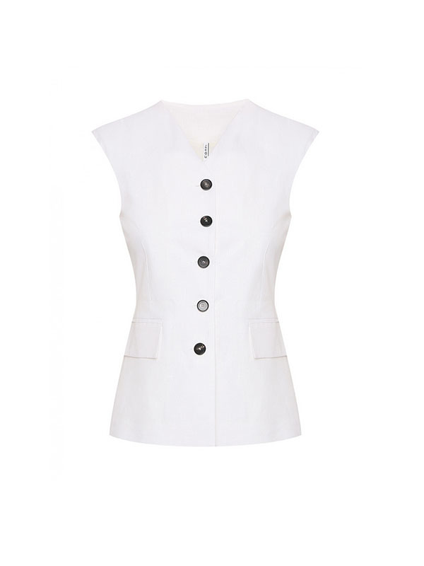 LIVIANA CONTI  亞麻羊絨混紡修身背心