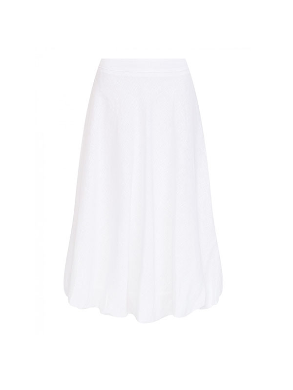 LIVIANA CONTI  亞麻羊絨混紡圓裙(白)