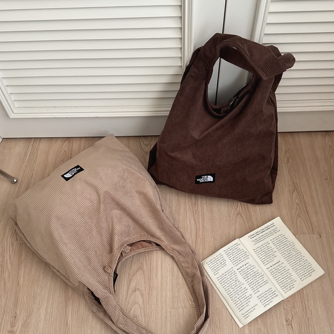 （現貨）韓牌 THE NORTH FACE 北臉  燈芯絨 單肩包 托特包 NN2PR83A