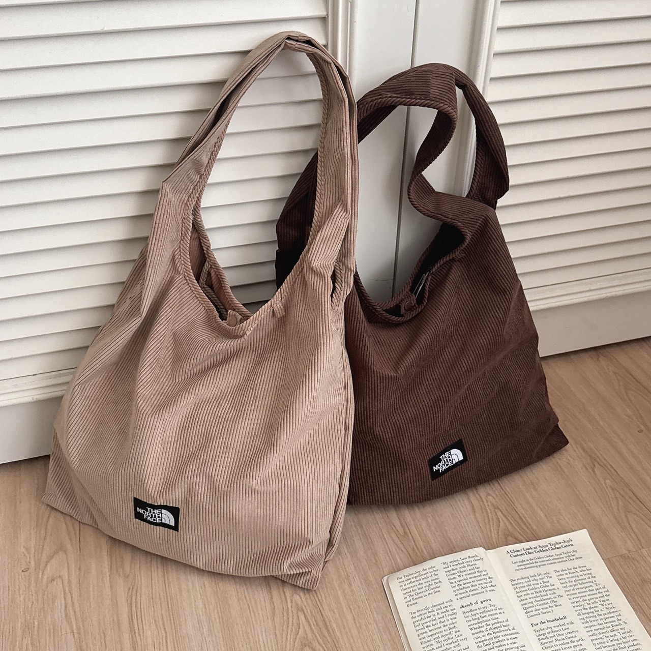 （現貨）韓牌 THE NORTH FACE 北臉  燈芯絨 單肩包 托特包 NN2PR83A