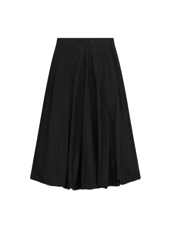 LIVIANA CONTI  亞麻羊絨混紡圓裙(黑)